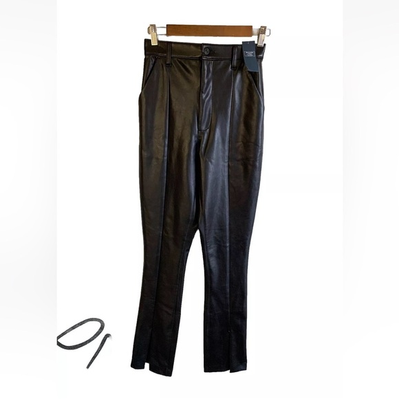 Abercrombie & Fitch Pants - Abercrombie & Fitch The Skinny Ultra High Rise Faux Leather Ankle Slit Pants 26L